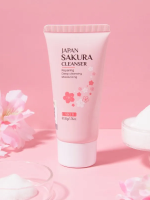 Sakura Cleanser Rich Foam Deep Clean Remove Grease Improve Oily Face Wash Cream Gentle Moisturizing Remove Blackhead Cleanser