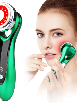 Skin Care Tool, Red Light Therapy for Face, 4-In-1 Facial Wand, Deep Clean, Nourishment, Firming, Eye Skin Care, Multi-Functional Face Tightening Machine for Skin High Frequency Facial Machine, Green