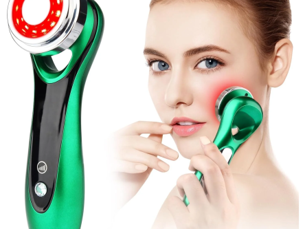 Skin Care Tool, Red Light Therapy for Face, 4-In-1 Facial Wand, Deep Clean, Nourishment, Firming, Eye Skin Care, Multi-Functional Face Tightening Machine for Skin High Frequency Facial Machine, Green